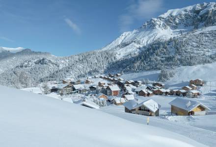 Ausblick auf Malbun in Liechtenstein im Winter