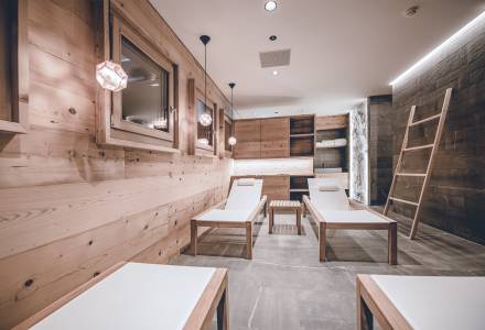 Ruheliegen im Wellnessbereich des Familienhotel Gorfion Liechtenstein